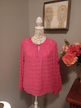 Liz Claiborne Women's Pink Long-Sleeve Blouse Sz M